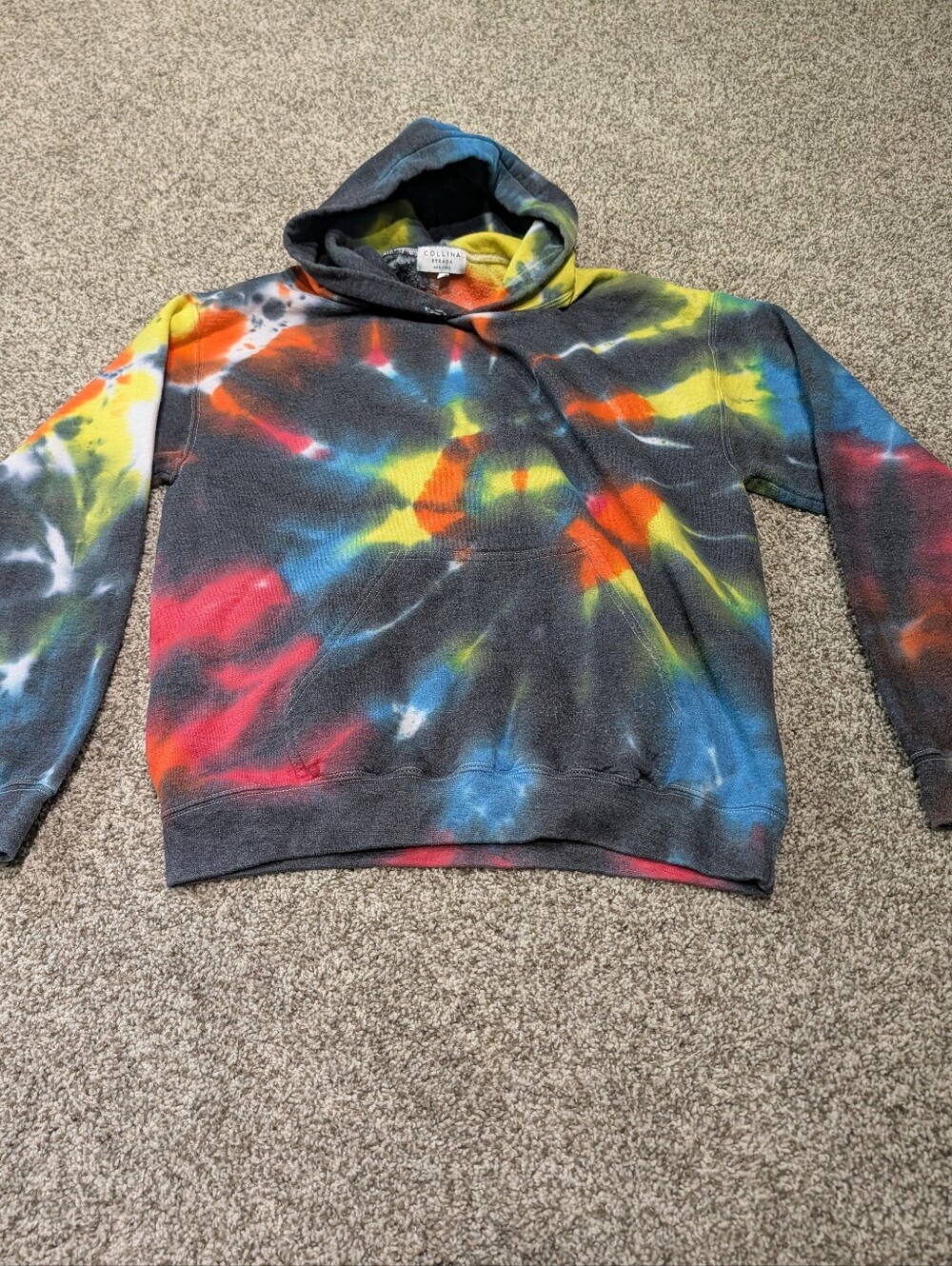 Collina Strada Multicolor Spiral Tie-Dye Oversized Hoodie Size Small